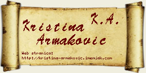 Kristina Armaković vizit kartica